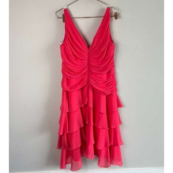 Tadashi Shoji Womens Elegant Layer Festive Dress Pink Size 16 - Picture 11 of 11